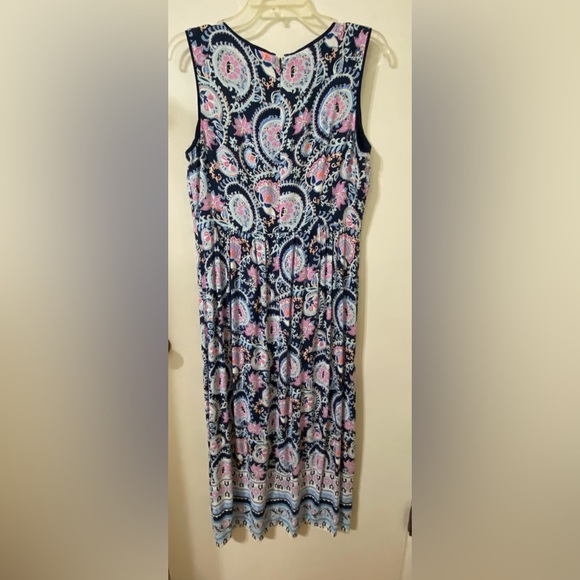 Talbots 8P Blue & Pink Paisley Maxi Dress - Picture 6 of 9